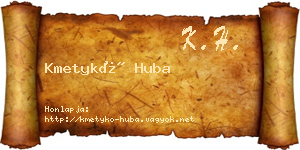 Kmetykó Huba névjegykártya